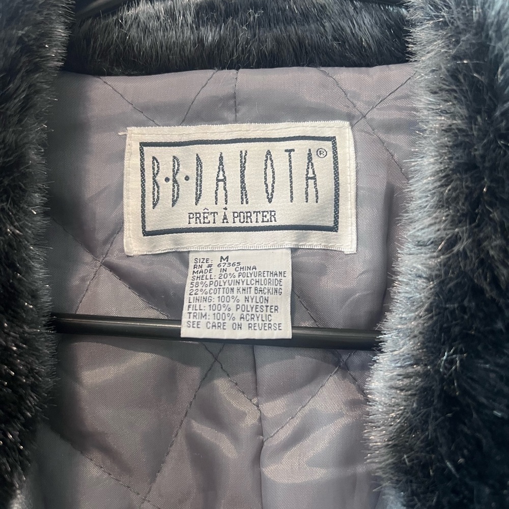Vintage BB Dakota Silver Jacket with Faux Fur - Picture 2 of 8